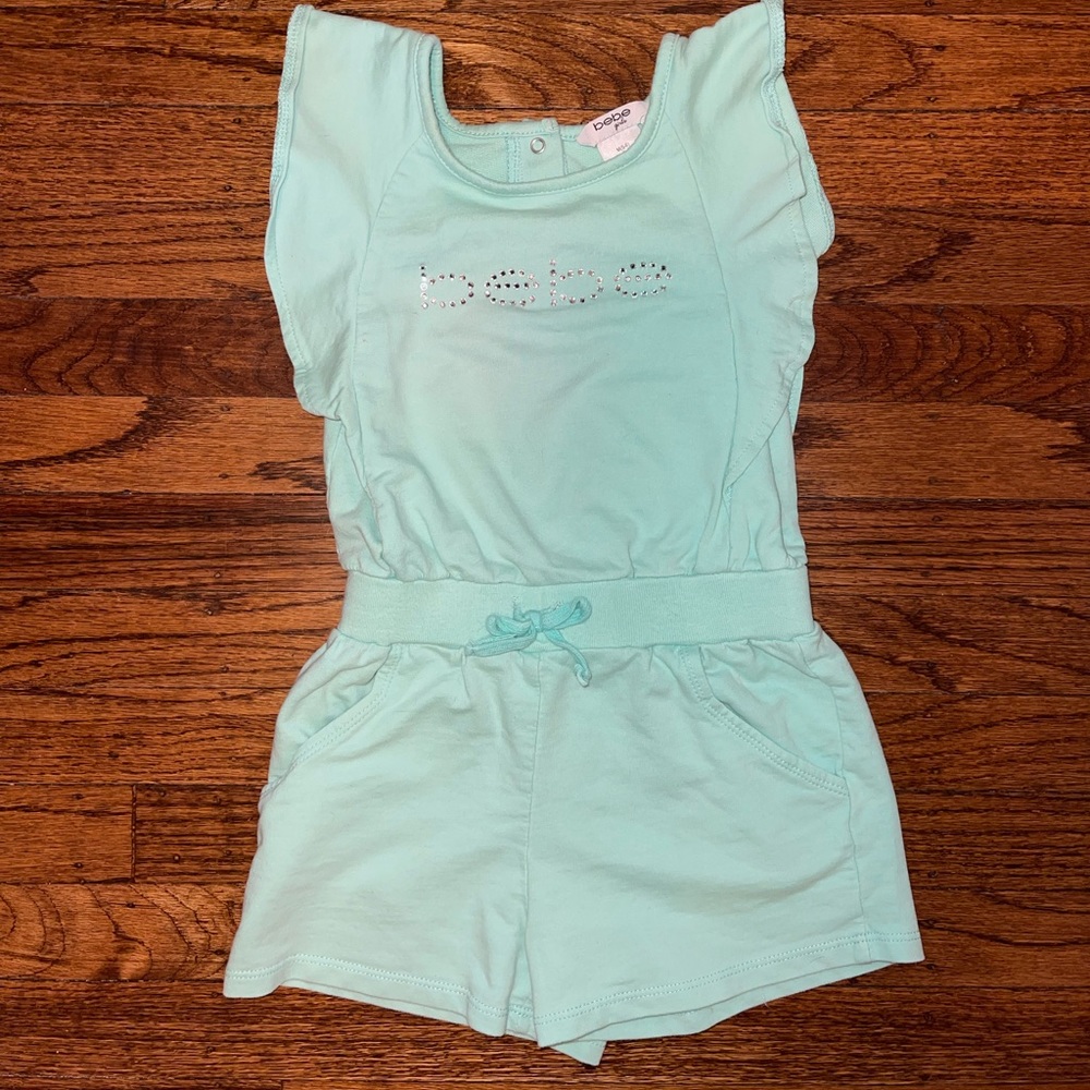 Bebe girls size M (5-6) romper mint green